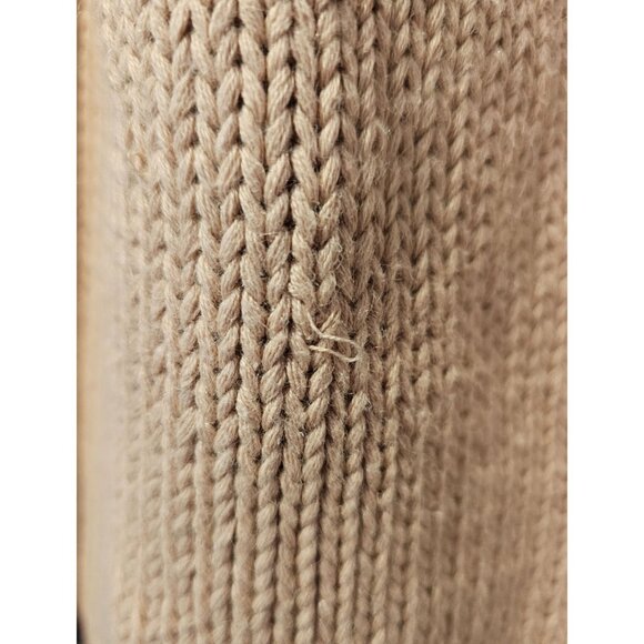 Marisa Christina Sweater Hand Knit Fair Isle Tan Black Ramie Cotton Zip Up - Picture 8 of 15